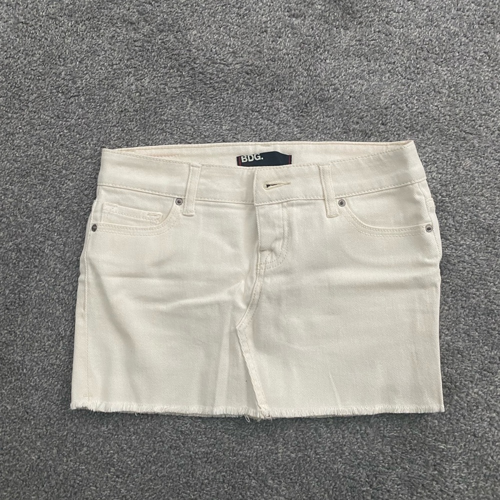 White mini skirt